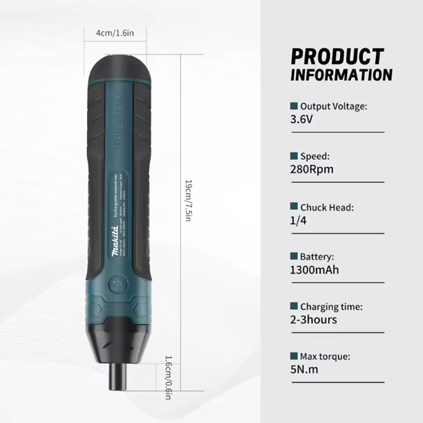Makita Cordless Electric Screwdriver 1300mah Rechargeable Multi-tools BushLine
