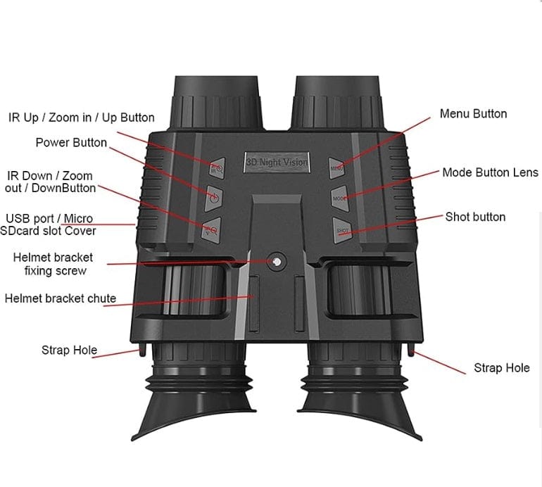 NV8000 Night Vision Google Binoculars Head mountable Infrared Optics BushLine