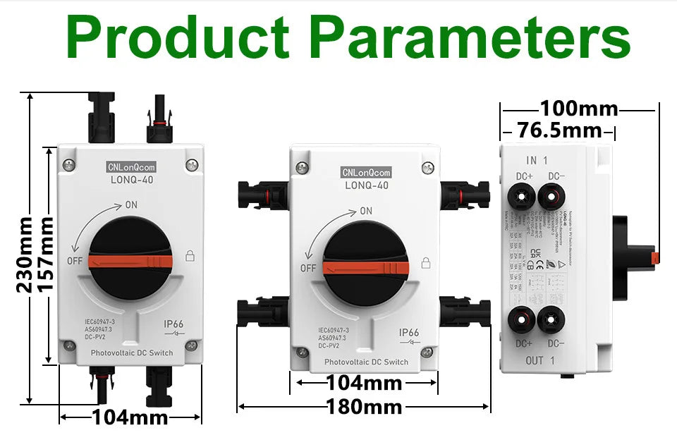 PV Solar Photovaltaic Disconnect Switch Isolator electrical supplys BushLine
