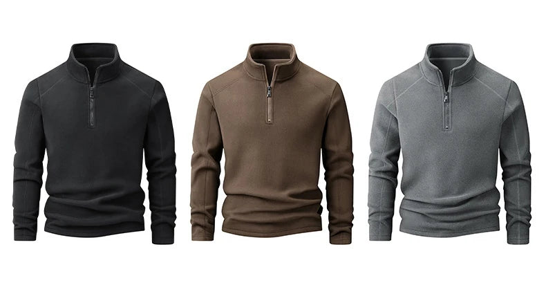 Polar Fleece Stand-up Collar Half-zipper L-9XL Large Size Outdoor Shirts & Tops