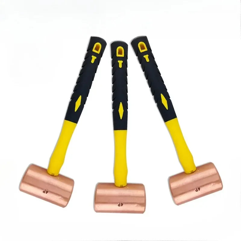 Pure Copper Hammer Cylindrical No Spark Rubber Handle Anti-slip tools BushLine