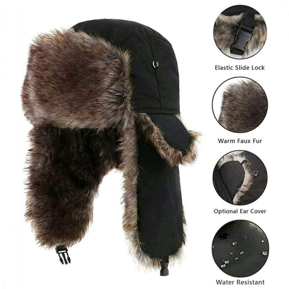 Russian Furr lined winter Bomber Hat Thermal & Wool Beanies BushLine