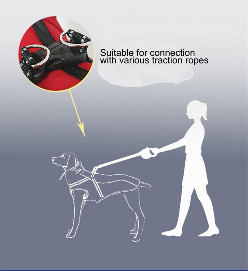 S-5XL Warm Winter Dog Coat Jacket With Harness Dog Stuff  BushLine
