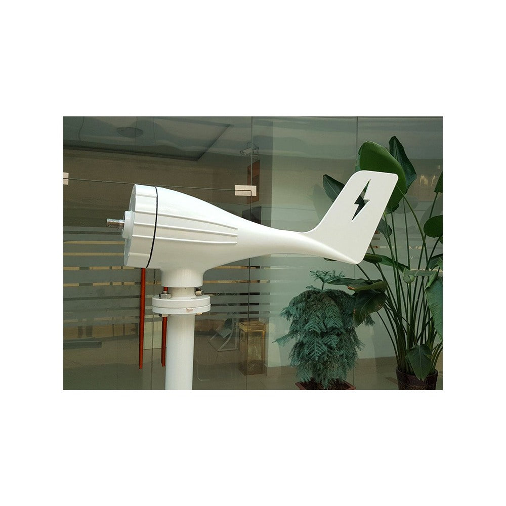 S-series turbine body and lightning-bolt tail fin close up on a mast - representative family photo