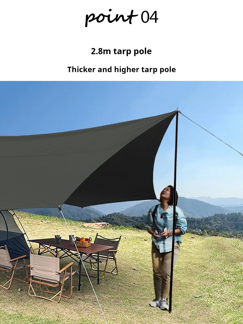 5.1 x 5.1m Tarp Waterproof Awning Shade Tent Shelter Sunshade Camping Equipment  BushLine