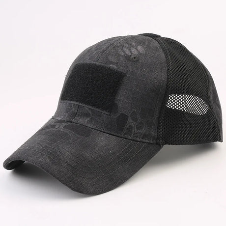 Unisex Tactical Breathable Half Mesh Cap 12 Designs tactical hats BushLine Black Python  