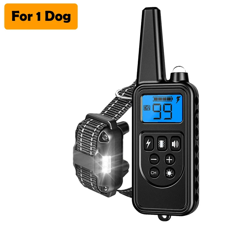 Rechargeable Dog Training & Anti-Bark Collar 800m