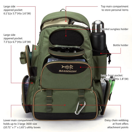 Fishing Tackle Backpack Multifunctional BackPacks BushLine   