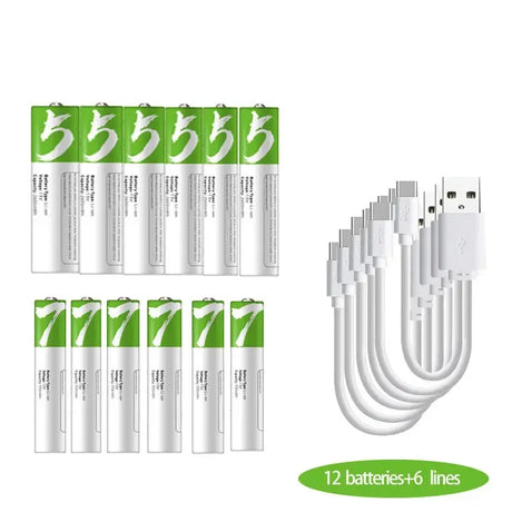 A5+A7 1.5v AA+AAA Rechargeable Battery USB type C Rechargeable Batteries BushLine 6pcsAA 6pcsAAA  