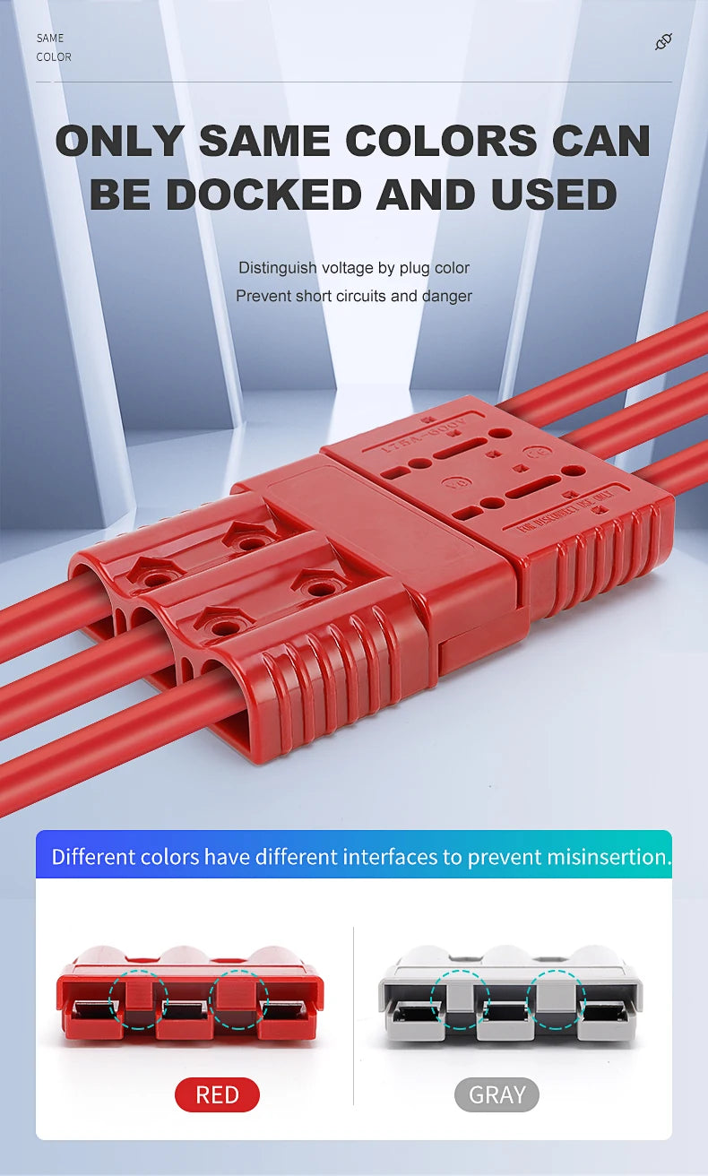 2pcs Anderson Plug 3Pin 50A 75A 175A Quick Connect Kit electrical supplys BushLine
