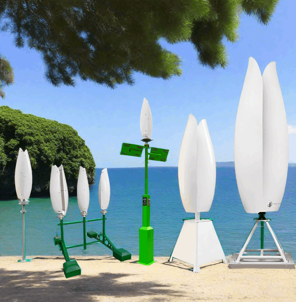 ST-2000 2Kw Vertical Axis Tulip Wind Turbine 12V 24V 48V Wind Power BushLine