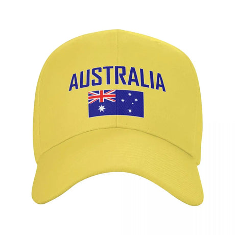 Australia Flag Sun Baseball Cap Breathable Adjustable tactical caps BushLine Yellow Adjustable 
