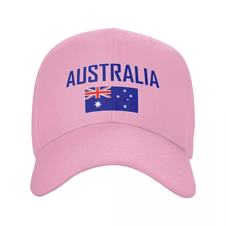 Australia Flag Sun Baseball Cap Breathable Adjustable tactical caps BushLine Pink Adjustable 