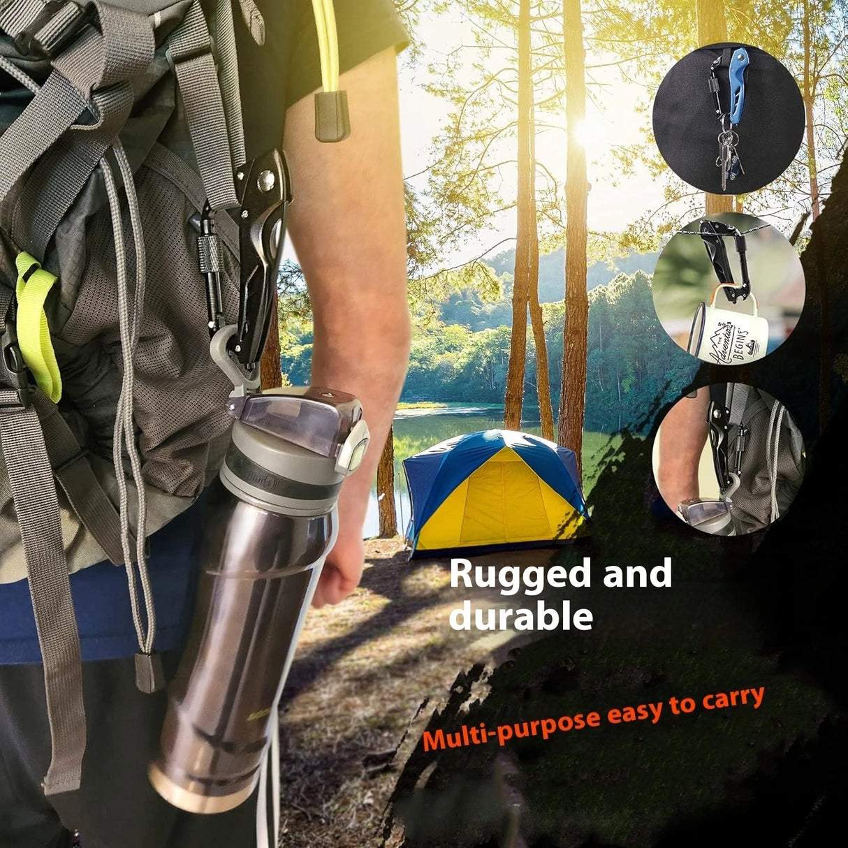 Multi-Tool Carabiner - Camping EDC Clip Multi-tools BushLine