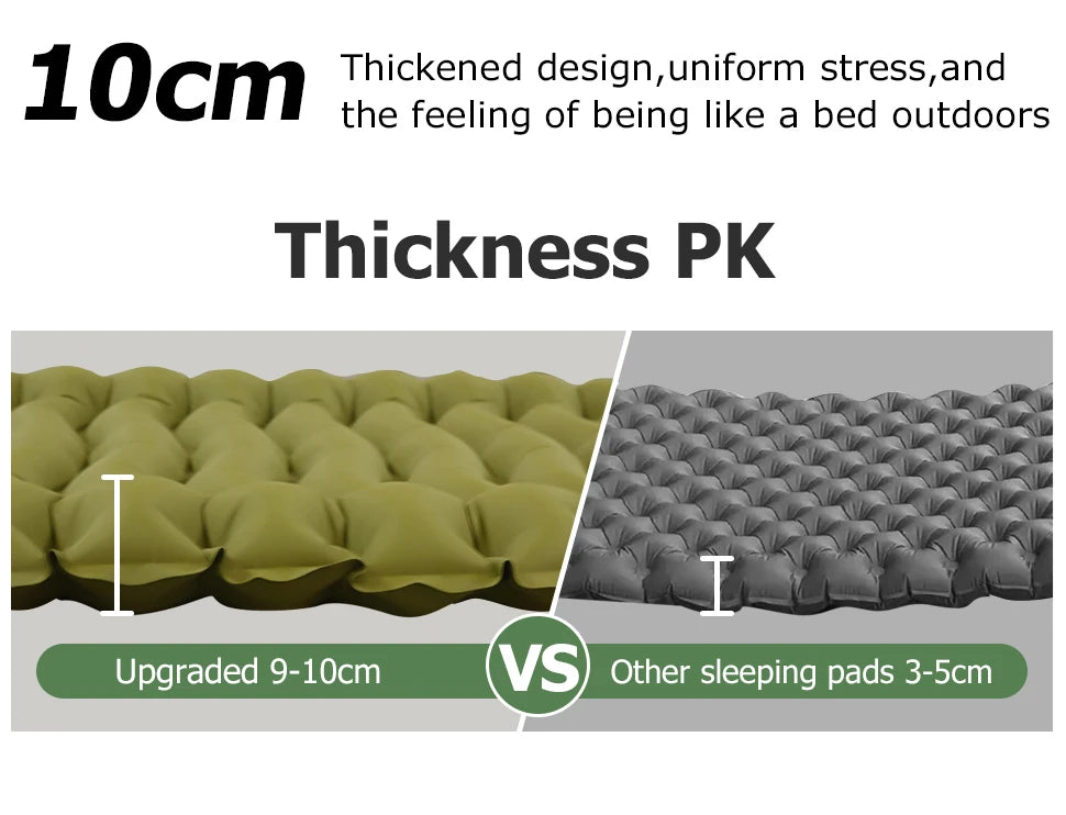 Single Camping Mattress Ultralight Inflatable Built-in Pillow &Air Pump outdoor equipment BushLine