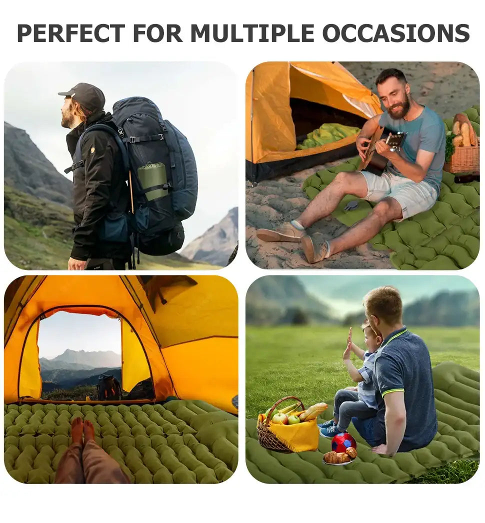 Single Camping Mattress Ultralight Inflatable Built-in Pillow &Air Pump outdoor equipment BushLine