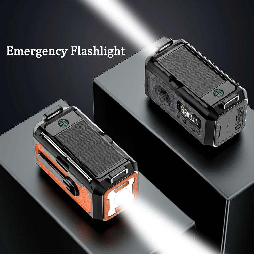 Solar 12000mAh Emergency Radio Charger AM/FM Hand Crank solar power