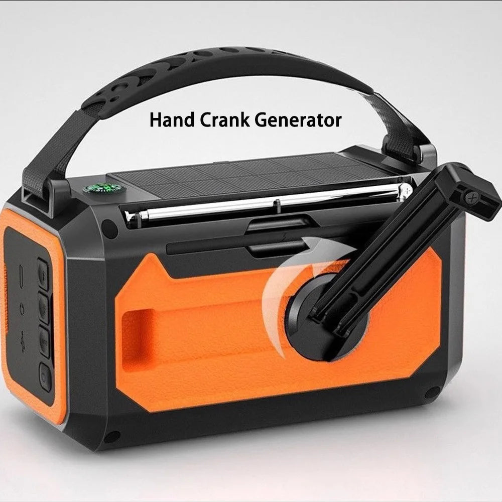 Solar 12000mAh Emergency Radio Charger AM/FM Hand Crank solar power