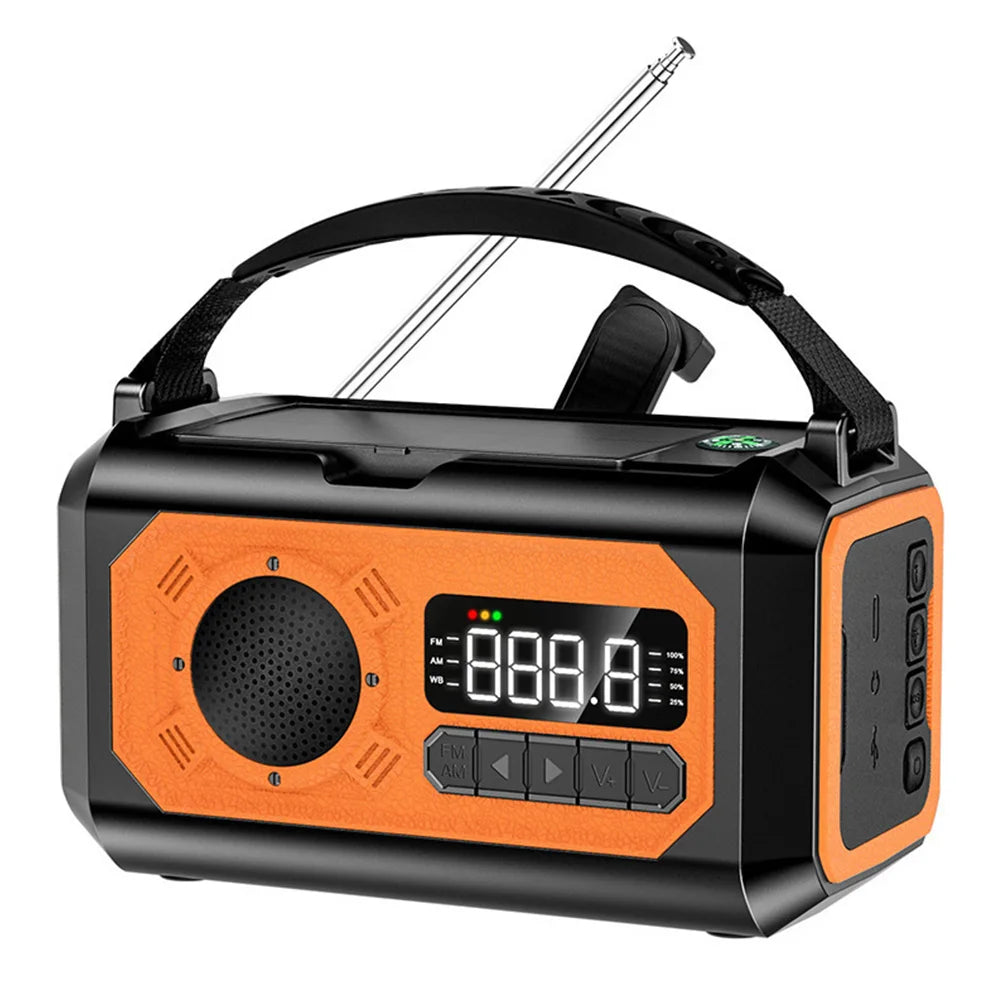 Solar 12000mAh Emergency Radio Charger AM/FM Hand Crank solar power