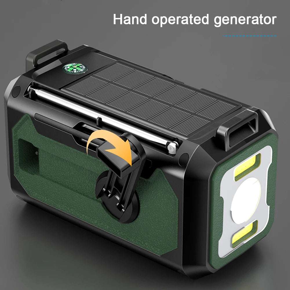 Solar 12000mAh Emergency Radio Charger AM/FM Hand Crank solar power