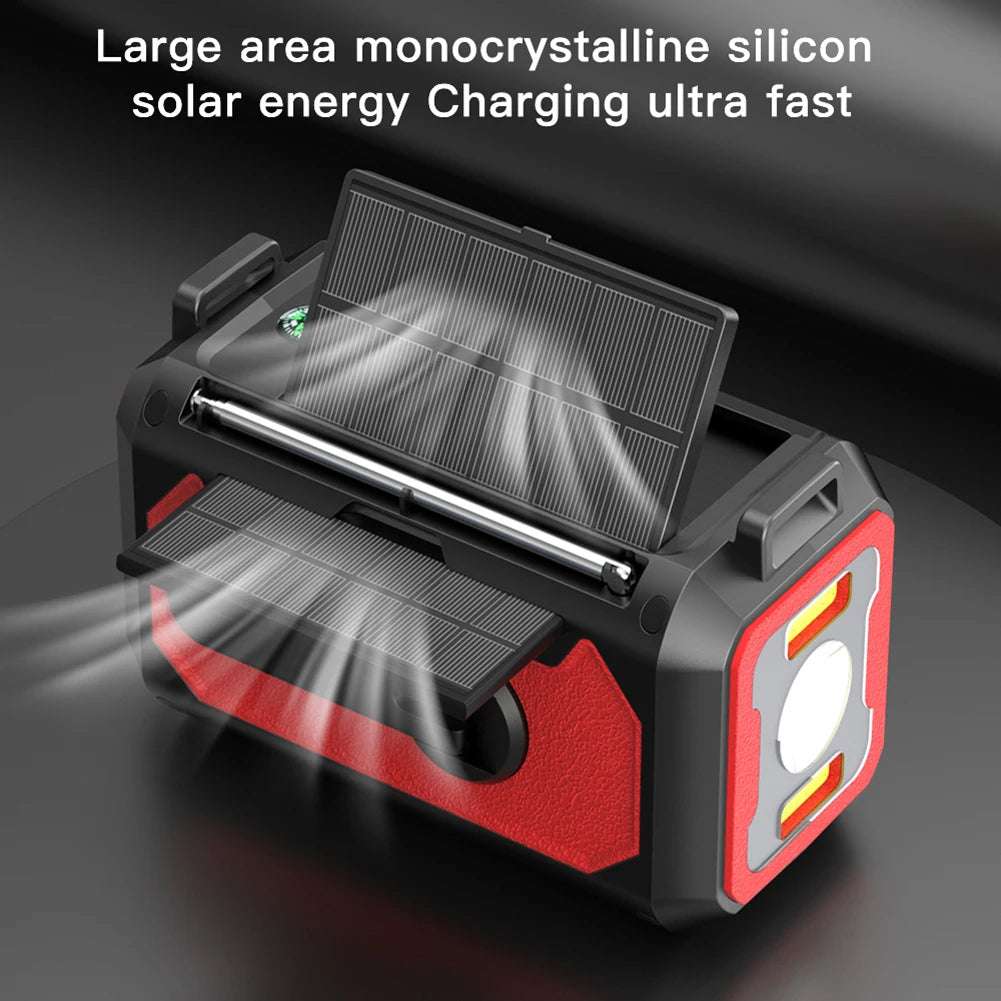 Solar 12000mAh Emergency Radio Charger AM/FM Hand Crank solar power