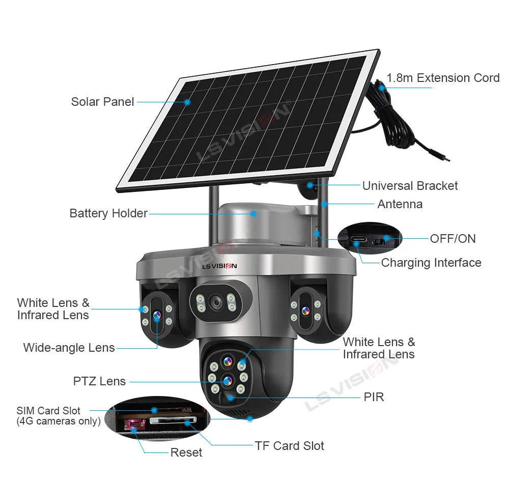 Solar Security Camera WI-FI Auto Tracking Security & Safety