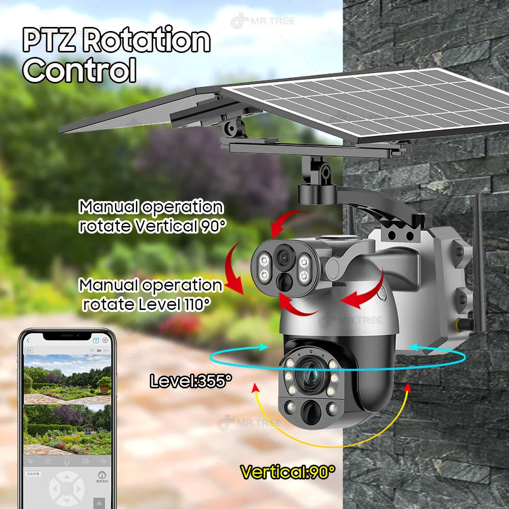 Solar Security Camera WIFI Human Tracking 50X Optical Zoom security systems