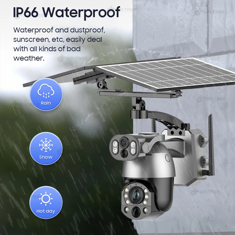 Solar Security Camera WIFI Human Tracking 50X Optical Zoom security systems