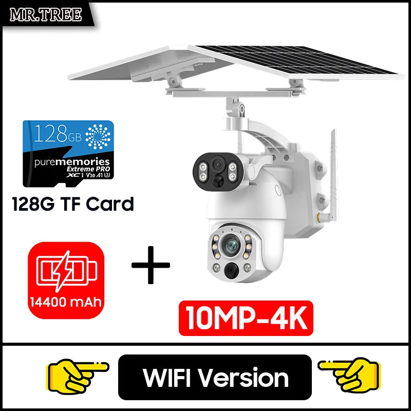 Solar Security Camera WIFI Human Tracking 50X Optical Zoom security systems