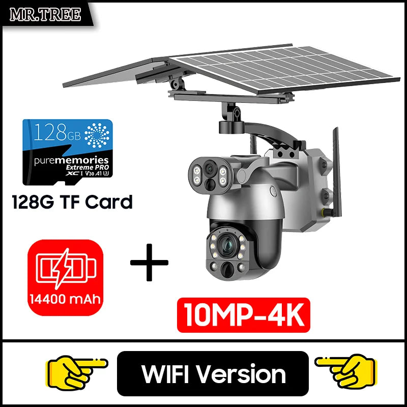 Solar Security Camera WIFI Human Tracking 50X Optical Zoom security systems