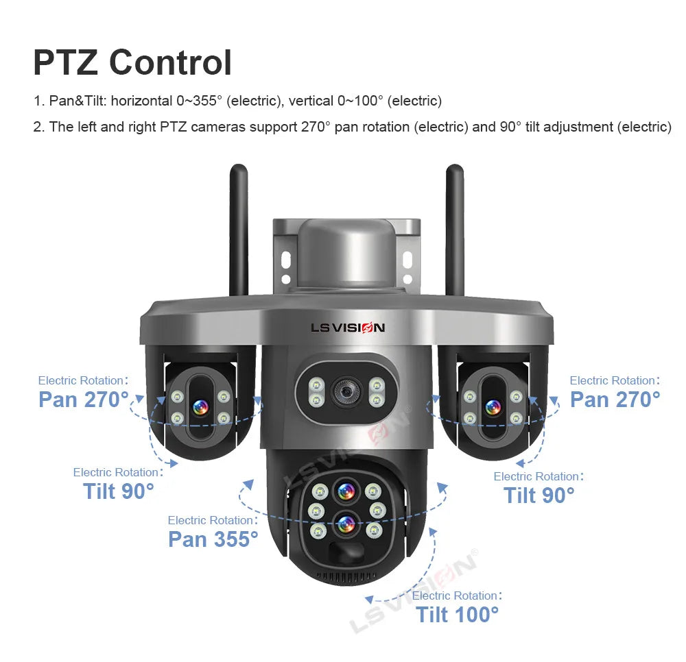 Solar Security Camera WiFi 10X Zoom Auto Tracking Wifi Surveillance Security & Safety