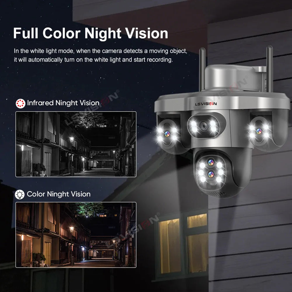 Solar Security Camera WiFi 10X Zoom Auto Tracking Wifi Surveillance Security & Safety