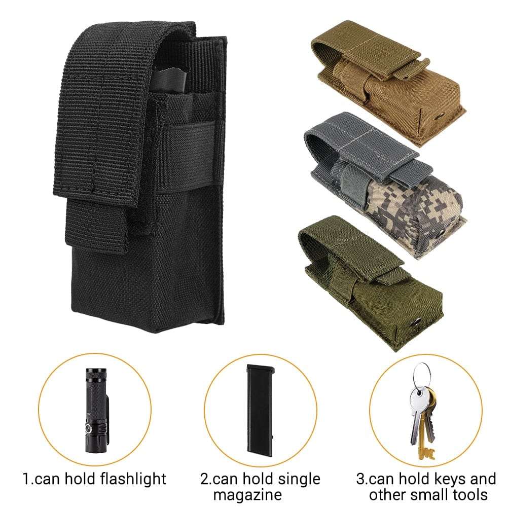 Tactical Pouch Torch Knife Holster Molle Accessories