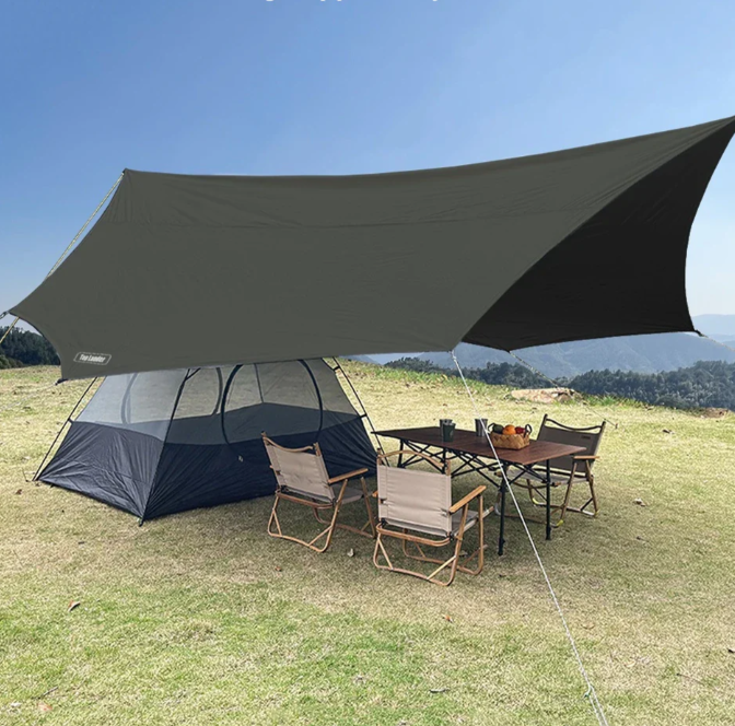5.1 x 5.1m Tarp Waterproof Awning Shade Tent Shelter Sunshade Camping Equipment  BushLine