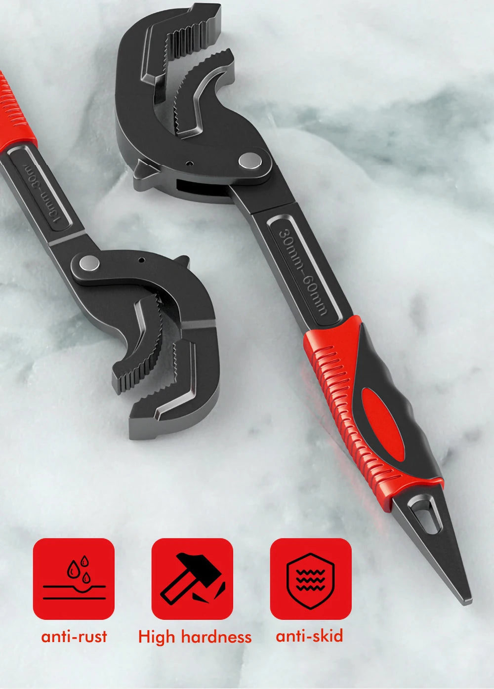 Universal Wrench Multifunction Quick Snap Grip Adjustable Spanner tools BushLine