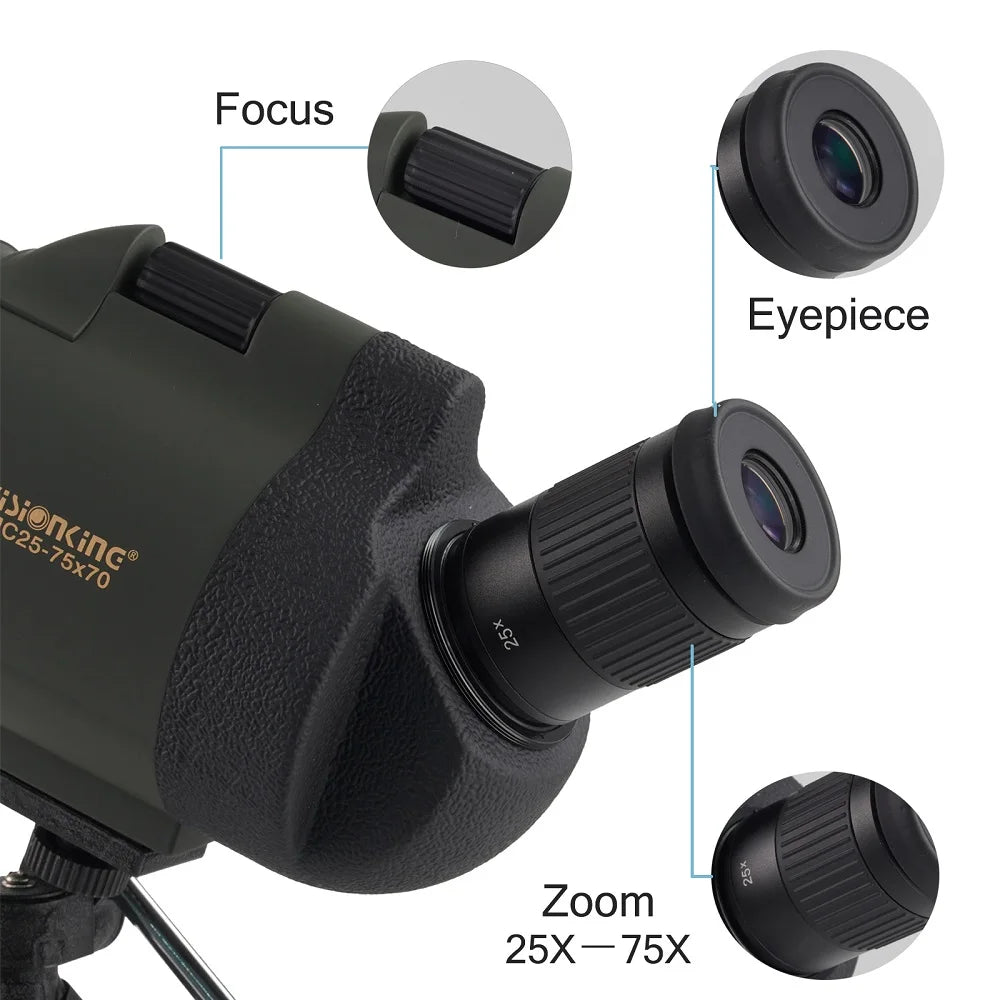 Visionking 25-75x70 Telescope Spotting Long Reach & Tripod Optics