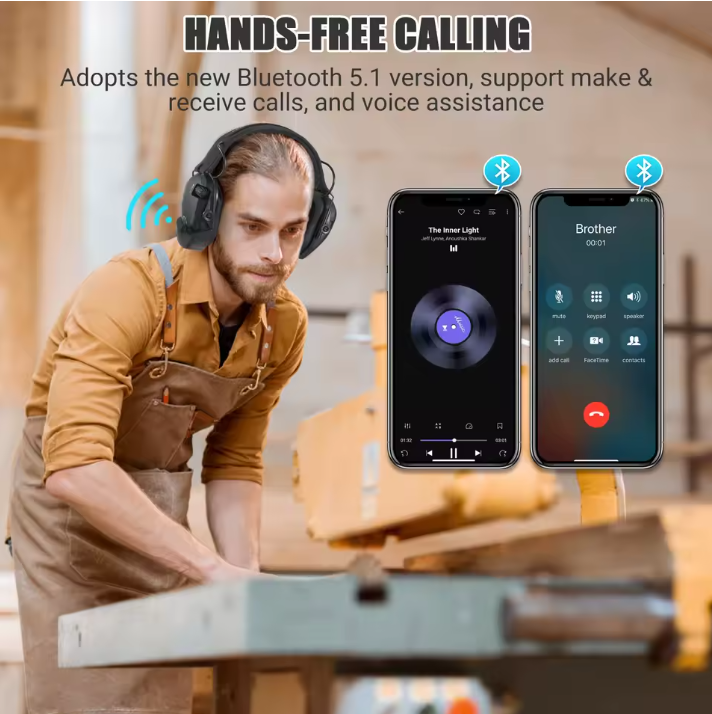 Walker Bluetooth Voice Amp Noise Reduction Hearing Protection Ear Muffs Hi-Vis & Safety