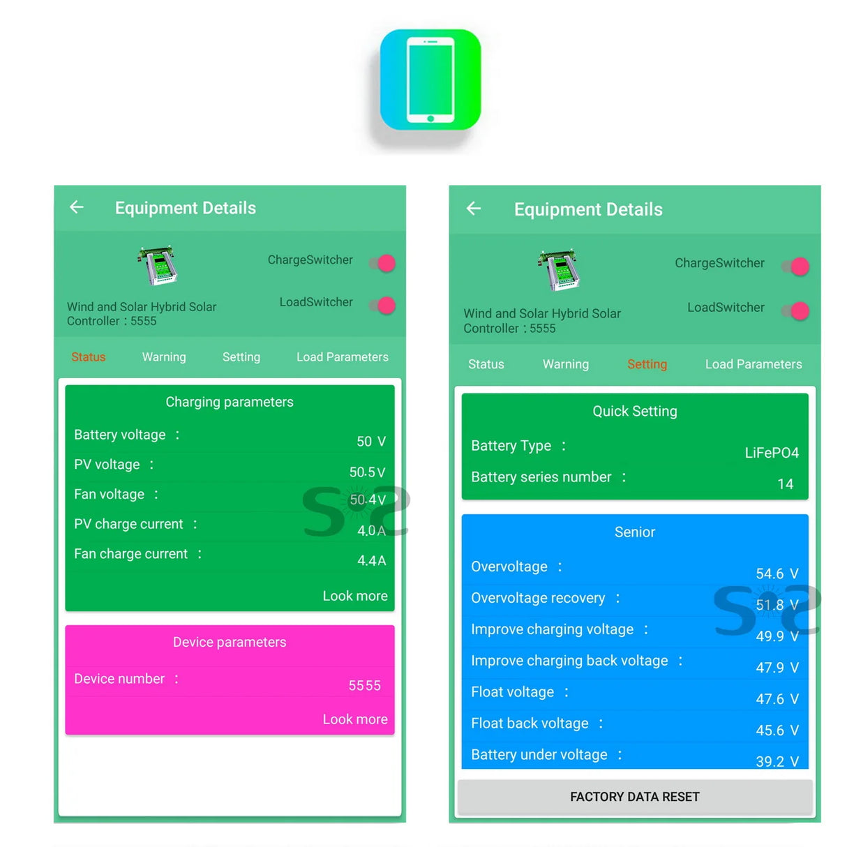 Wi-Fi Wind Solar Hybrid Controller MPPT Lifepo4 1Kw 2Kw 3Kw Wind Power BushLine