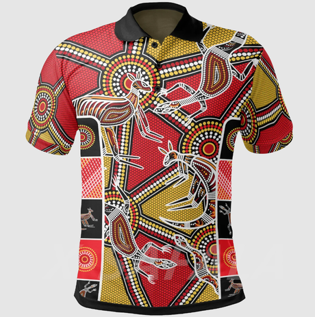 Indigenous Australia Polo Tee Shirt 15 3D Designs Outdoor Shirts & Tops BushLine   