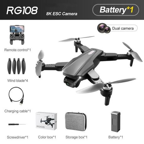 RG108 Obstacle Avoidance Drone 8K GPS Smart Return Drones BushLine Black  