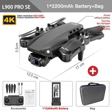 L900 PRO SE 5G GPS Drone 4K HD Visual Obstacle Avoid Drones BushLine Grey SE 4K Bag  