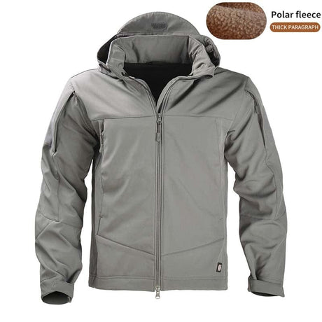 Light Weight Fleece lined Jacket Wind/Waterproof jackets BushLine Grey S-45-55kg 
