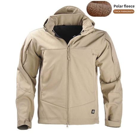 Light Weight Fleece lined Jacket Wind/Waterproof jackets BushLine Khaki S-45-55kg 