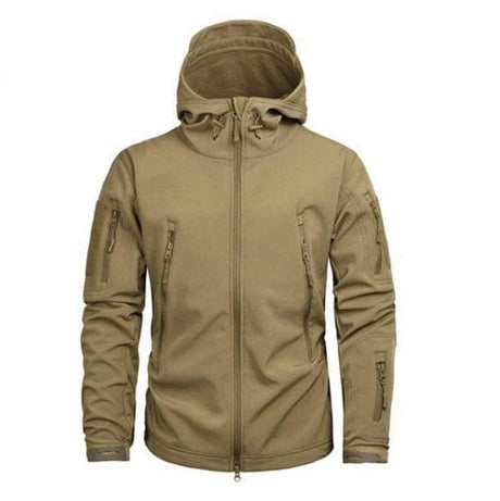 Camouflage Fleece Jacket Windbreaker Outdoor Clothing BushLine BROWN S 