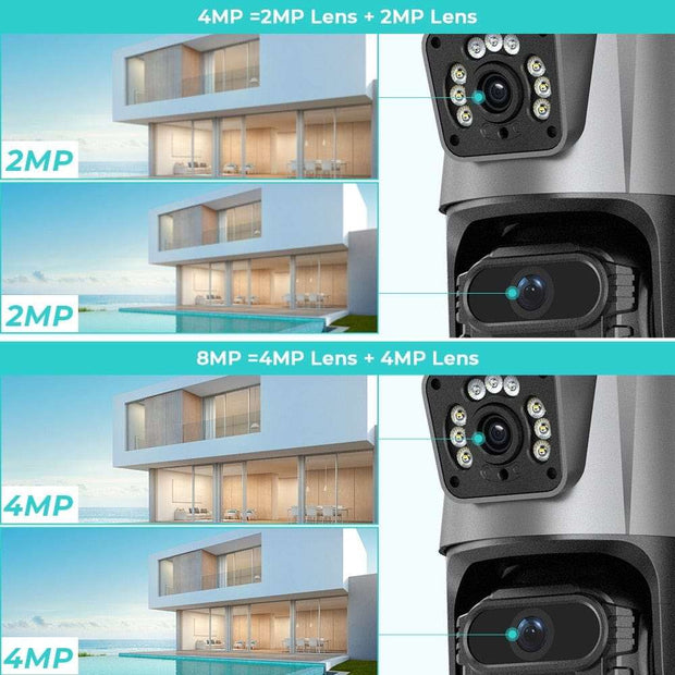 8MP 4K Wifi IP Camera Dual Security Protection Waterproof Security security systems BushLine   