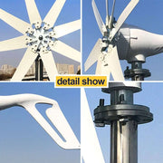 1000W Wind Turbine 2000W With Solar Panel Option Wind Power BushLine   