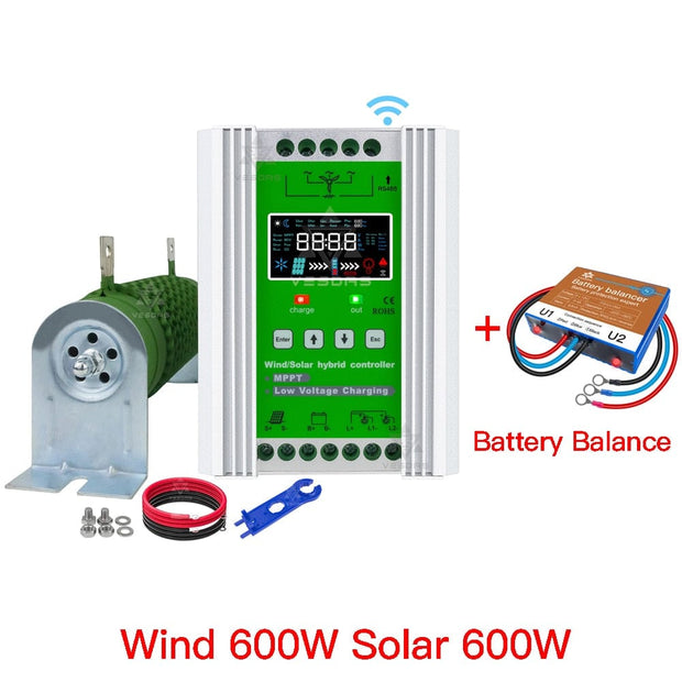 3000W WiFi Wind Solar Hybrid Charge Controller Wind Power BushLine 1200W With Balance With Wifi|Auto 12V 24V 48V 