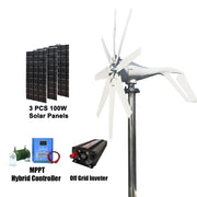 1000W Wind Turbine 2000W With Solar Panel Option Wind Power BushLine 12V With Solar System|1000W 