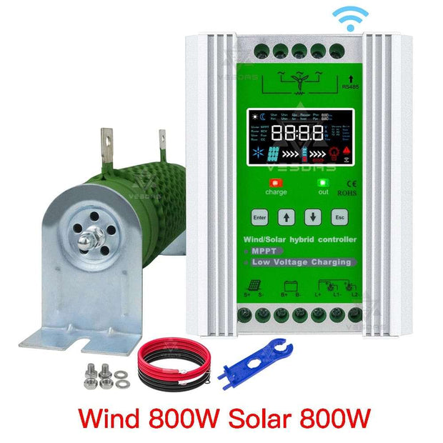 3000W WiFi Wind Solar Hybrid Charge Controller Wind Power BushLine Wind 800W Solar 800W With Wifi|Auto 12V 24V 48V 