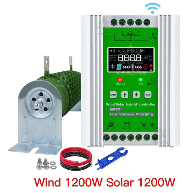 3000W WiFi Wind Solar Hybrid Charge Controller Wind Power BushLine Wind1.2KWSolar1.2KW With Wifi|Auto 12V 24V 48V 